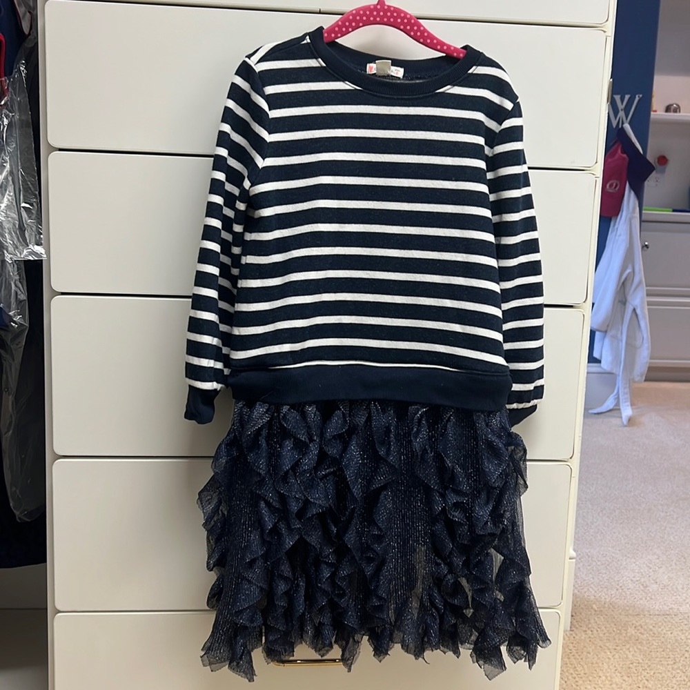 J.Crew sweatshirt dress with ruffle skirt bottom